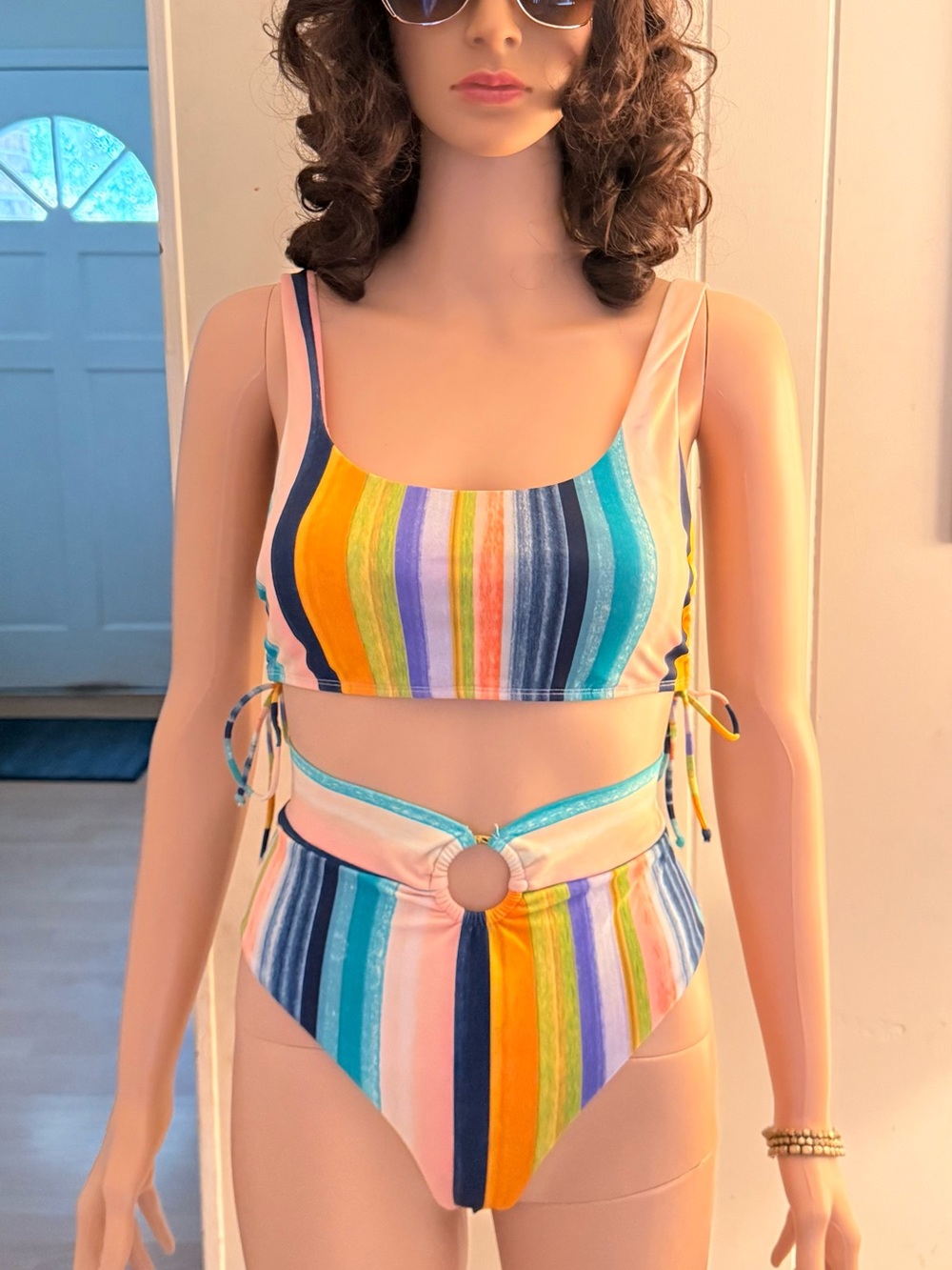 Body Glove Pink and Multicolor Striped Bikini